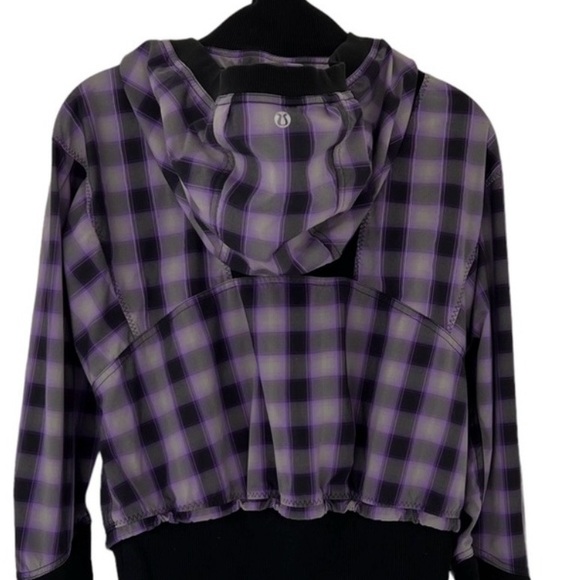 RARE: Lululemon Senorita Purple Plaid Pullover Reflection Hoodie Jacket Size 6 - Picture 7 of 11